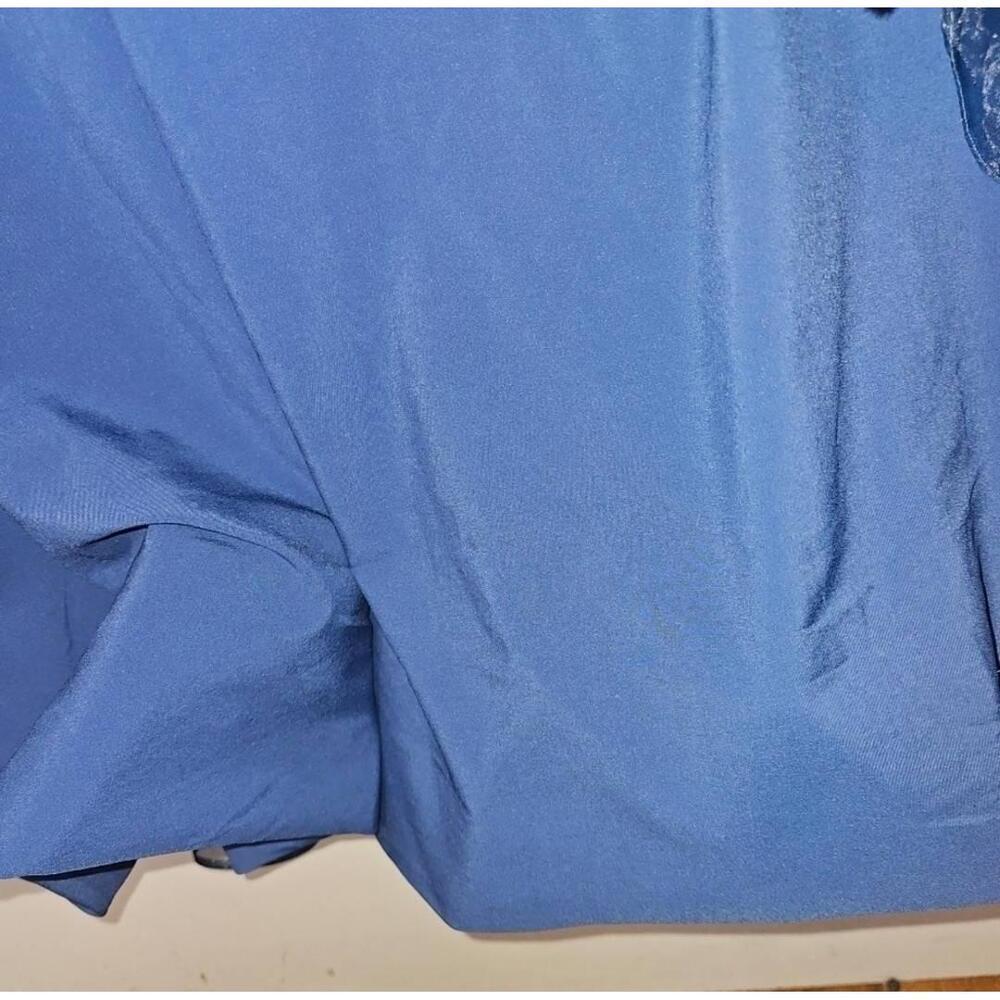 NWT Rene Ruiz Off-Shoulder Blue Organza Gown Twisted Hand Draped Pockets 6 - Picture 11 of 13